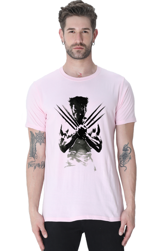 Unisex Round Neck Half Sleeve Superhero Wolverine 2 T Shirt