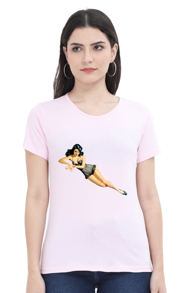 Women's Round Neck Half Sleeve Girly 12 T Shirt