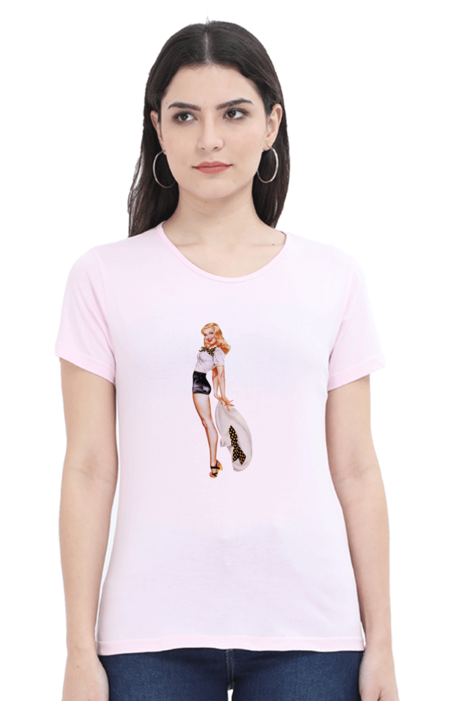 Women's Round Neck Half Sleeve Girly 19 T Shirt