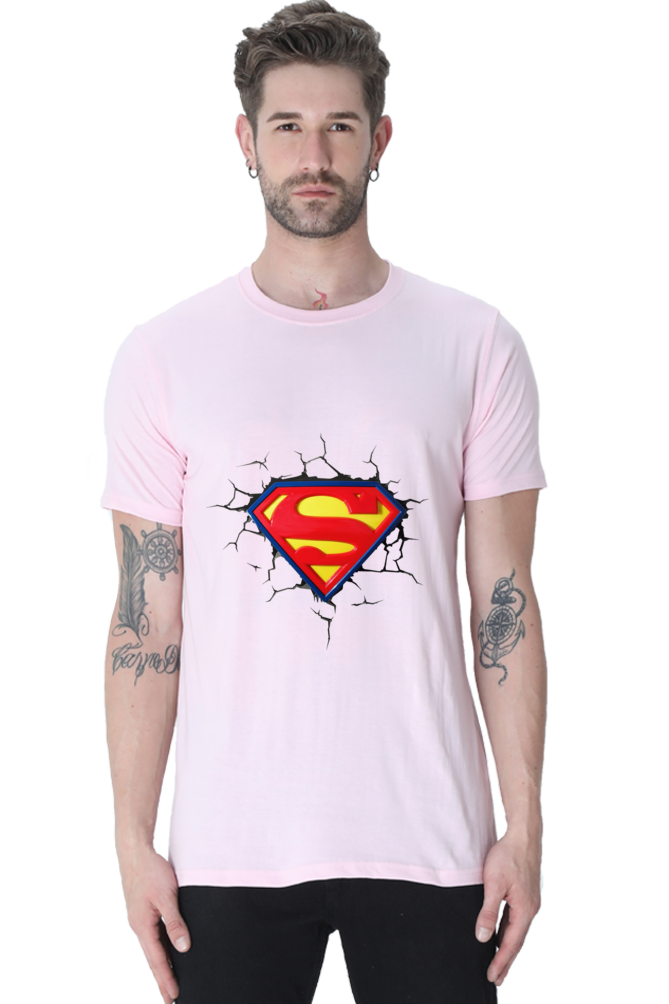 Unisex Round Neck Half Sleeve Superheros Superman T Shirt