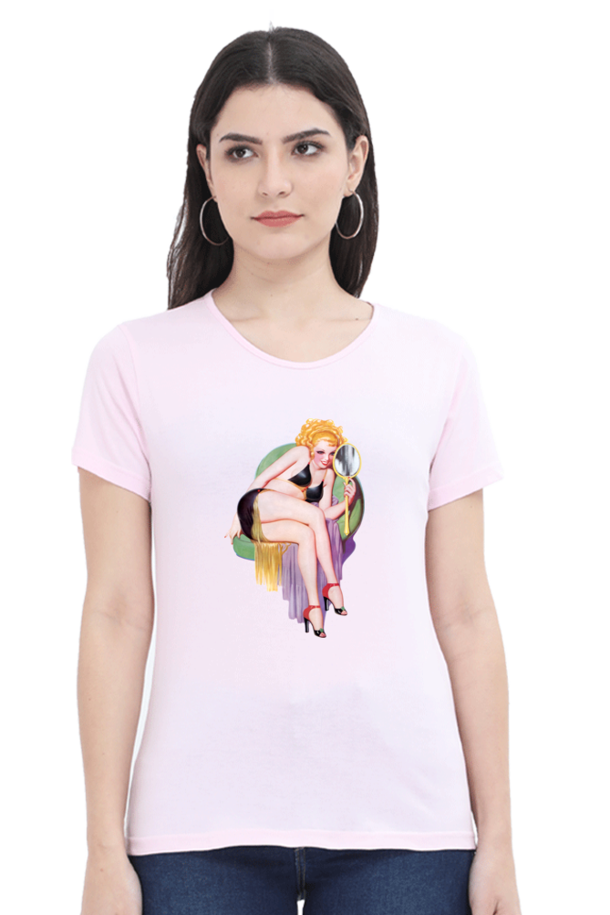 Women's Round Neck Half Sleeve Girly 25 T Shirt