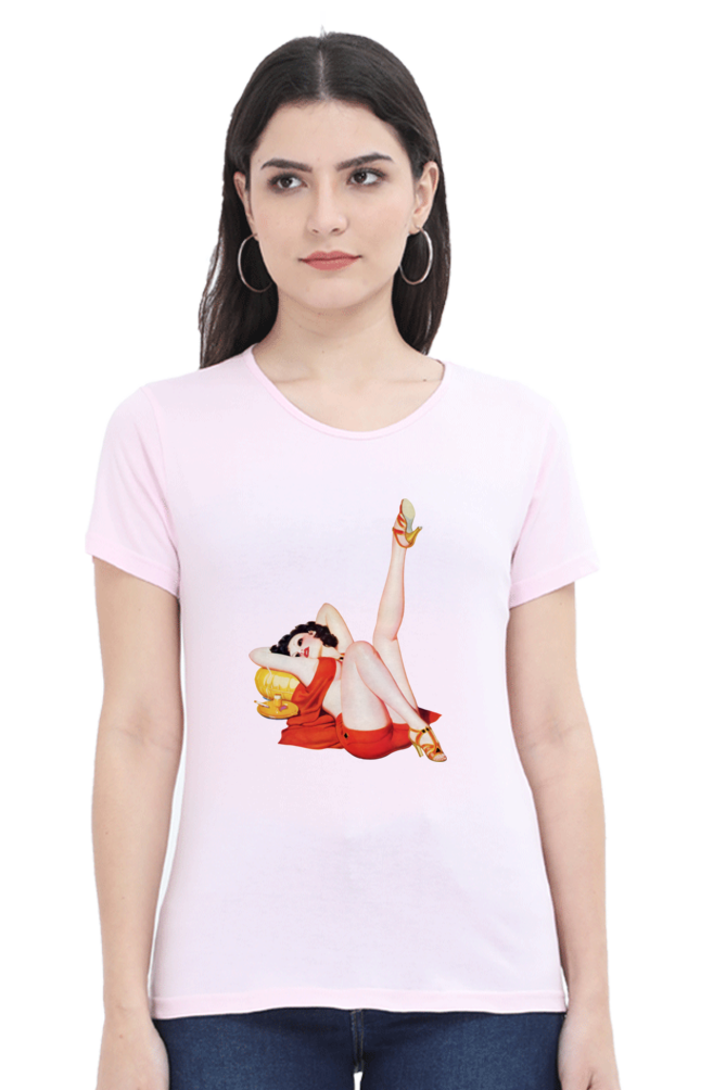 Women's Round Neck Half Sleeve Girly 22 T Shirt