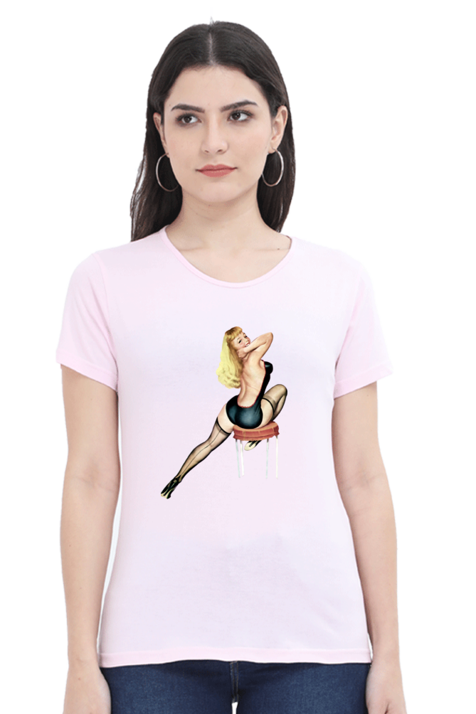 Women's Round Neck Half Sleeve Girly 30 T Shirt