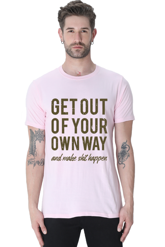 Unisex Round Neck Half Sleeve Retro Get Out Your T Shirt