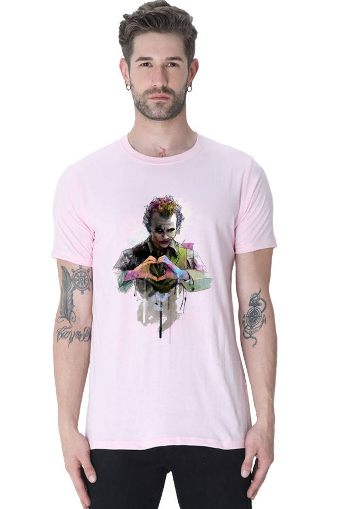 Unisex Round Neck Half Sleeve Superhero Joker T Shirt