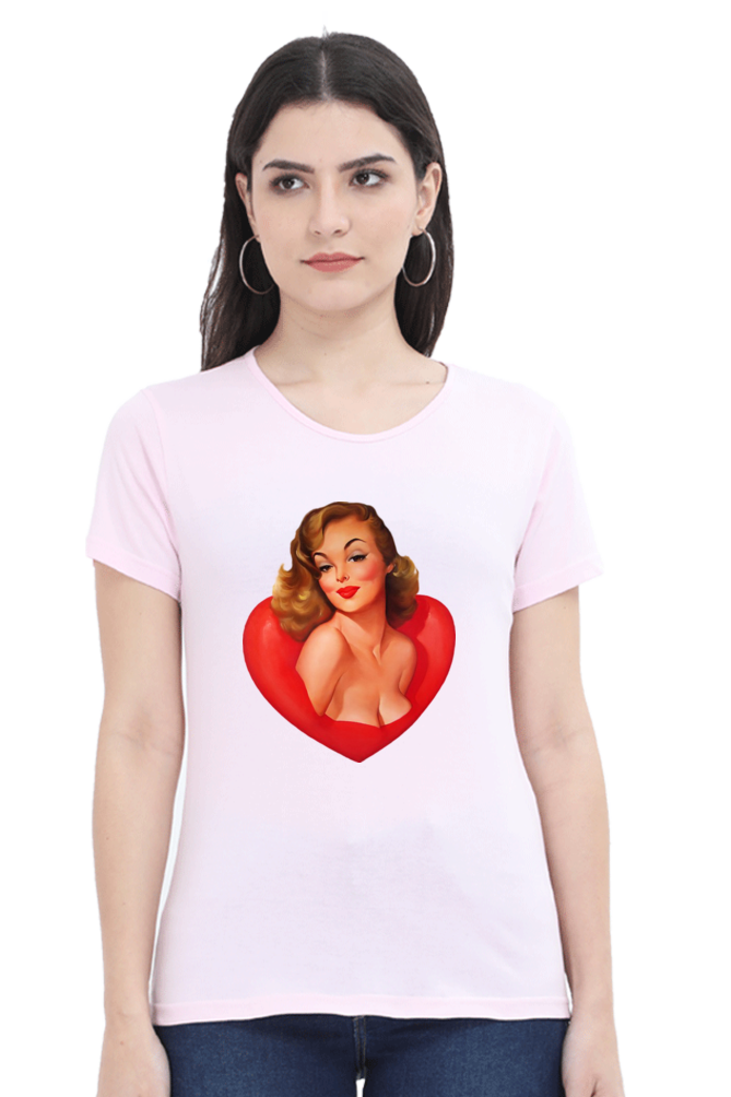 Women's Round Neck Half Sleeve Girly 16 T Shirt