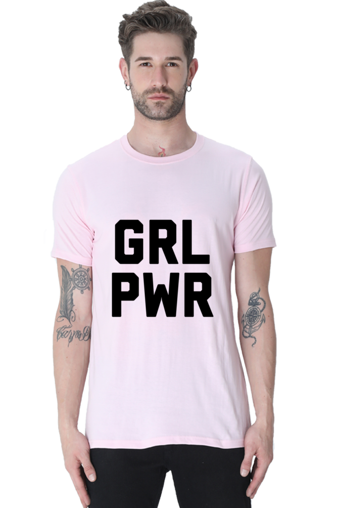 Unisex Round Neck Half Sleeve Quotes Girl Power T Shirt