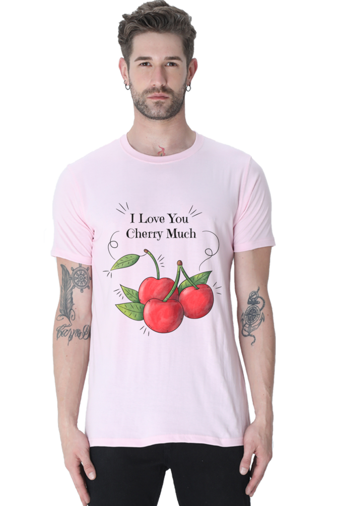 Unisex Round Neck Half Sleeve Quotes I Love you T Shirt