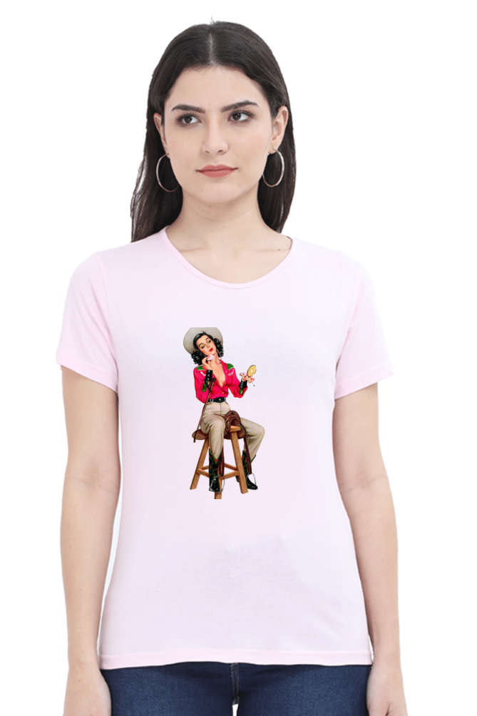 Women's Round Neck Half Sleeve Girly 14 T Shirt