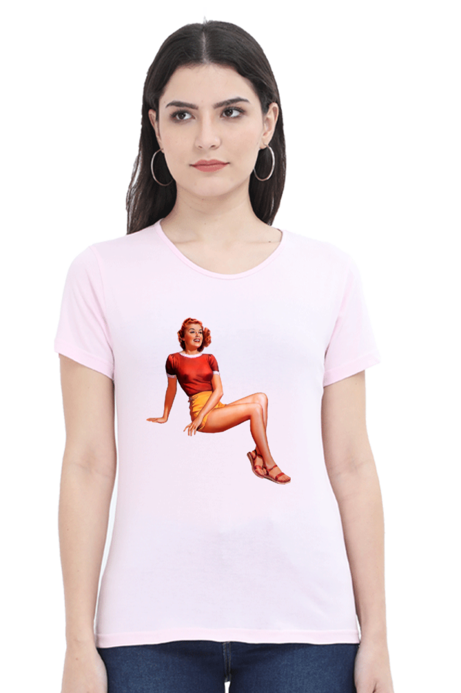 Women's Round Neck Half Sleeve Girly 7 T Shirt