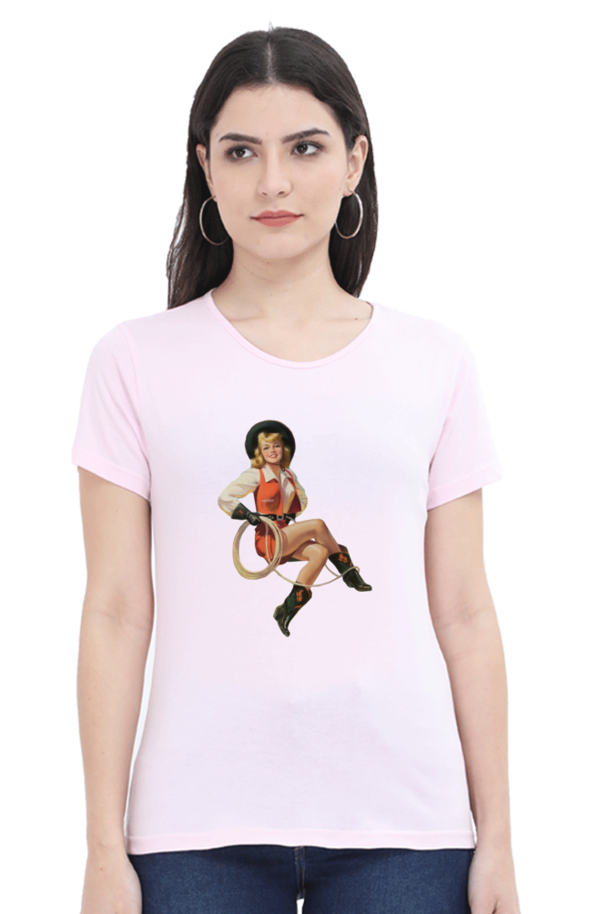 Women's Round Neck Half Sleeve Girly 27 T Shirt