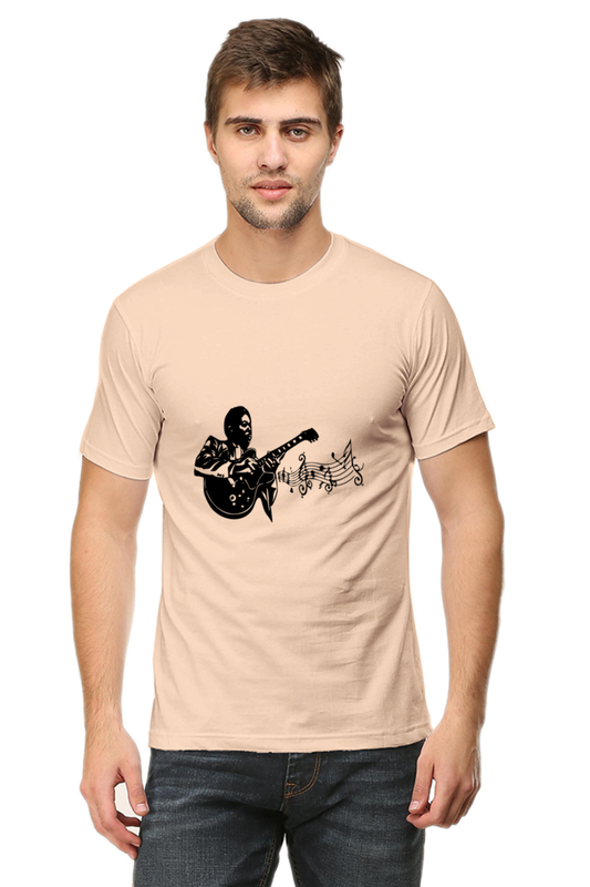 Unisex Round Neck Half Sleeve Rockblues Guitar T Shirt