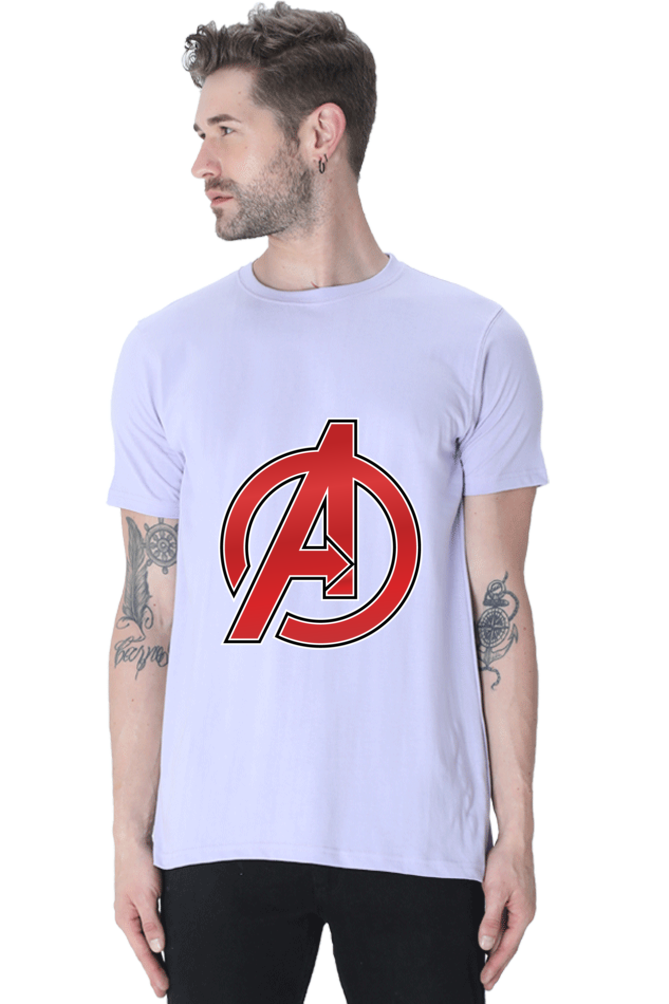 Unisex Round Neck Half Sleeve Superhero Avengers Logo T Shirt