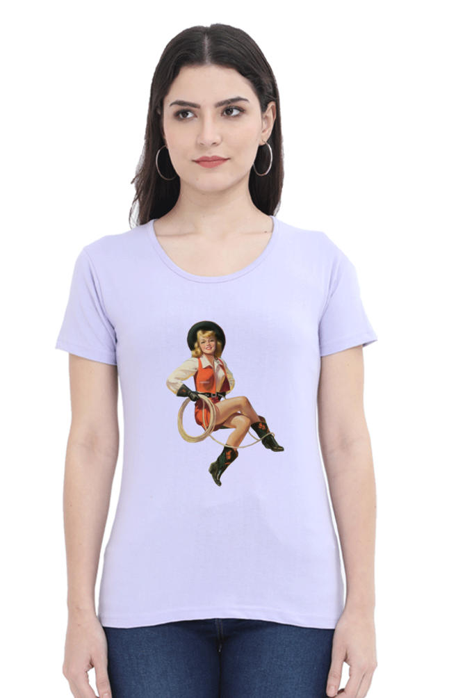 Women's Round Neck Half Sleeve Girly 27 T Shirt