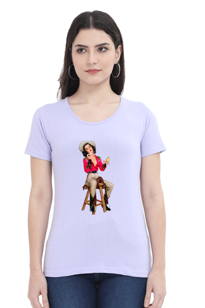 Women's Round Neck Half Sleeve Girly 14 T Shirt