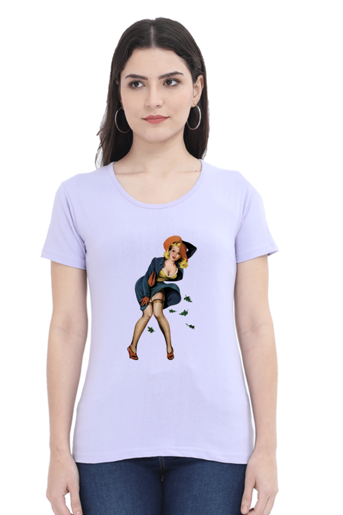 Women's Round Neck Half Sleeve Girly 13 T Shirt