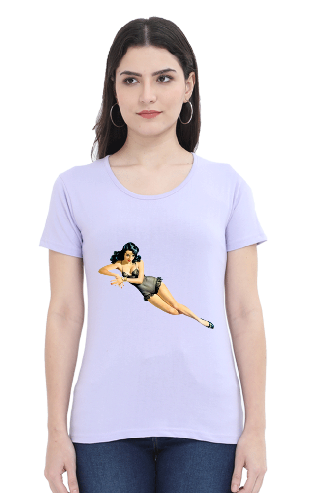 Women's Round Neck Half Sleeve Girly 12 T Shirt