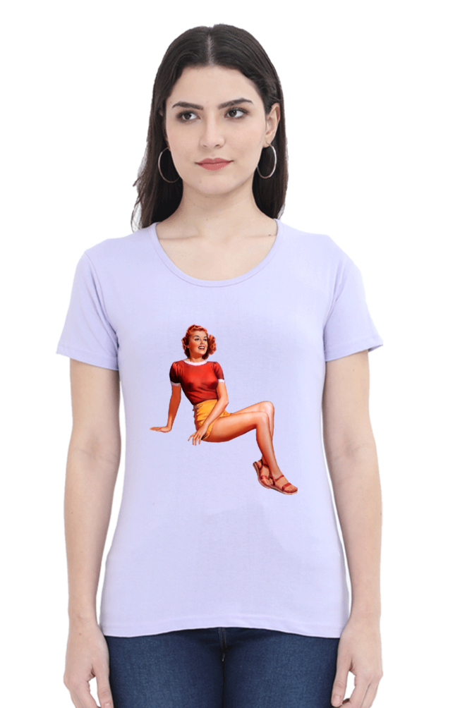 Women's Round Neck Half Sleeve Girly 7 T Shirt