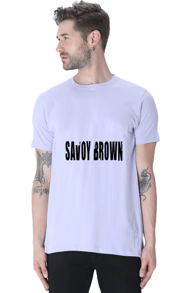 Unisex Round Neck Half Sleeve Rockblues Savoy Brown T Shirt