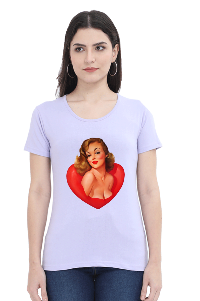 Women's Round Neck Half Sleeve Girly 16 T Shirt