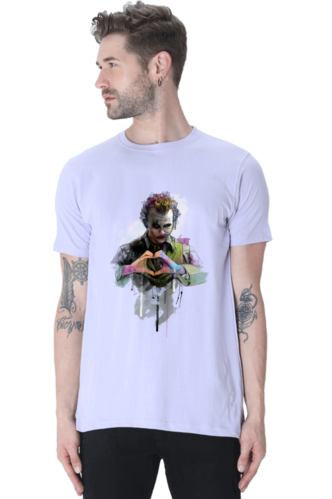 Unisex Round Neck Half Sleeve Superhero Joker T Shirt