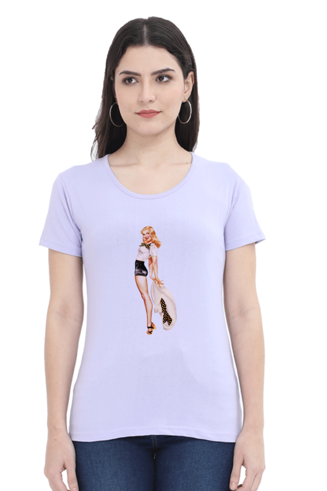 Women's Round Neck Half Sleeve Girly 19 T Shirt