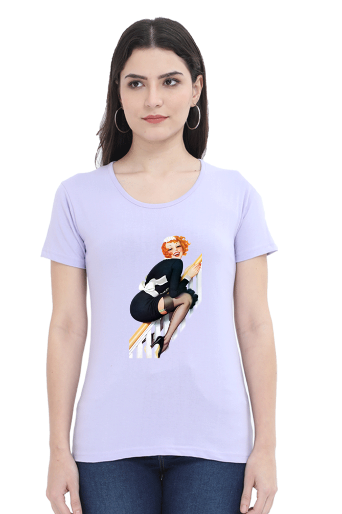 Women's Round Neck Half Sleeve Girly 24 T Shirt