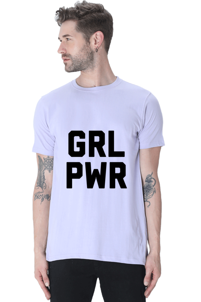 Unisex Round Neck Half Sleeve Quotes Girl Power T Shirt