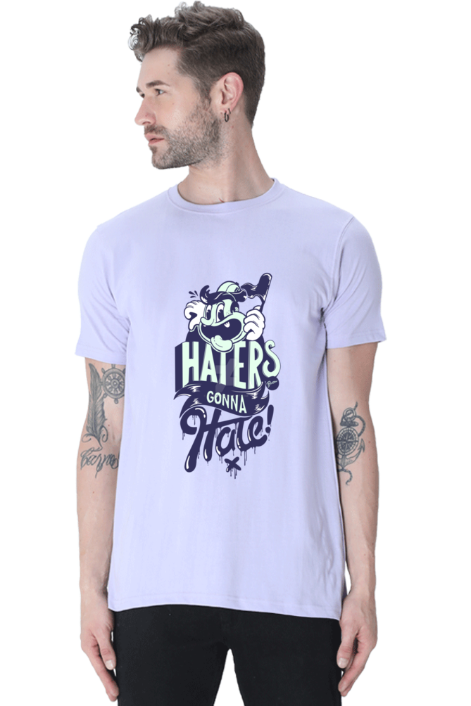 Unisex Round Neck Half Sleeve Quotes Haters Gonna T Shirt