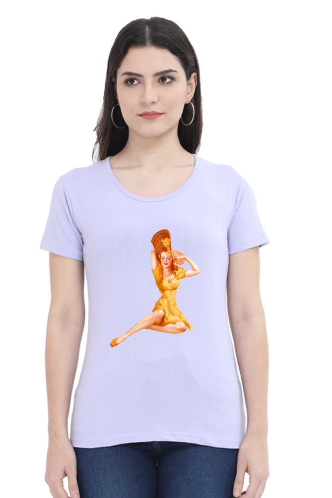 Women's Round Neck Half Sleeve Girly 21 T Shirt