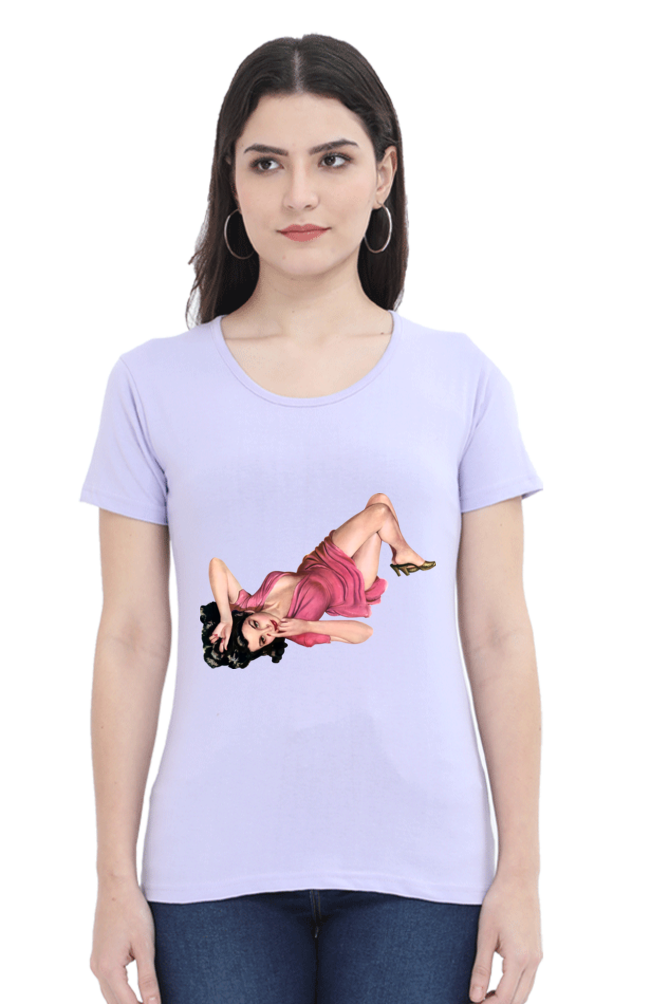 Women's Round Neck Half Sleeve Girly 17 T Shirt