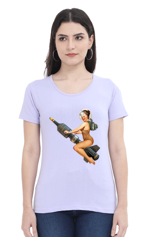 Women's Round Neck Half Sleeve Girly 2 T Shirt