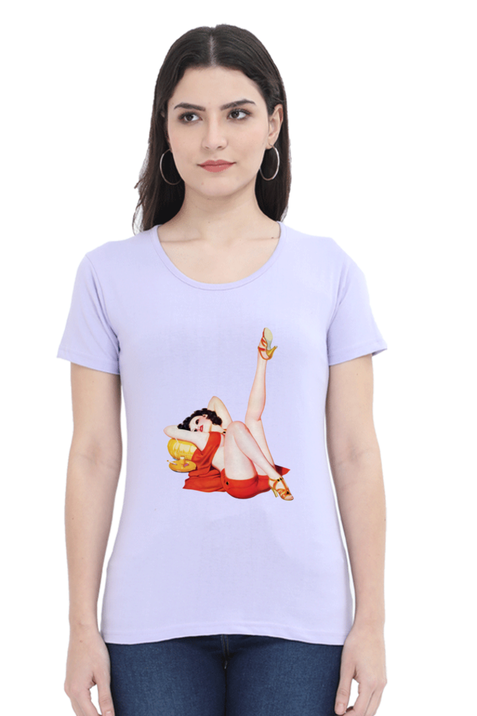 Women's Round Neck Half Sleeve Girly 22 T Shirt