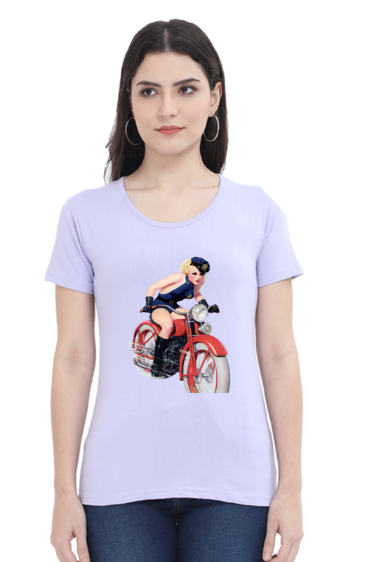 Women's Round Neck Half Sleeve Girly 15 T Shirt