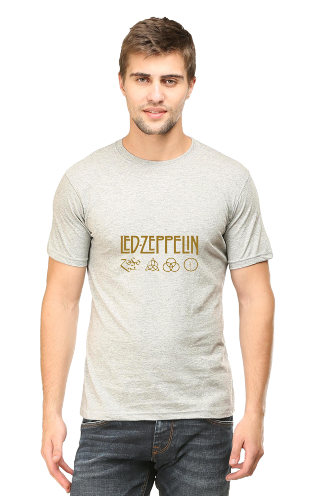 Unisex Round Neck Half Sleeve Rockblues Led Zepplin T Shirt