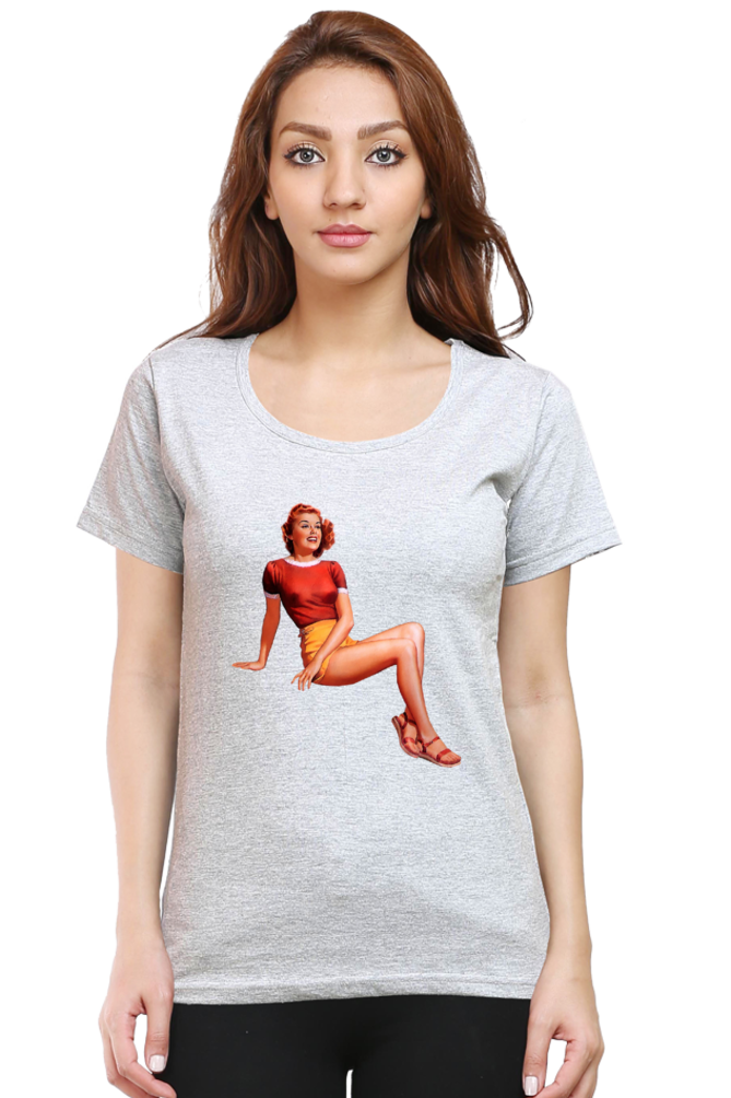 Women's Round Neck Half Sleeve Girly 7 T Shirt