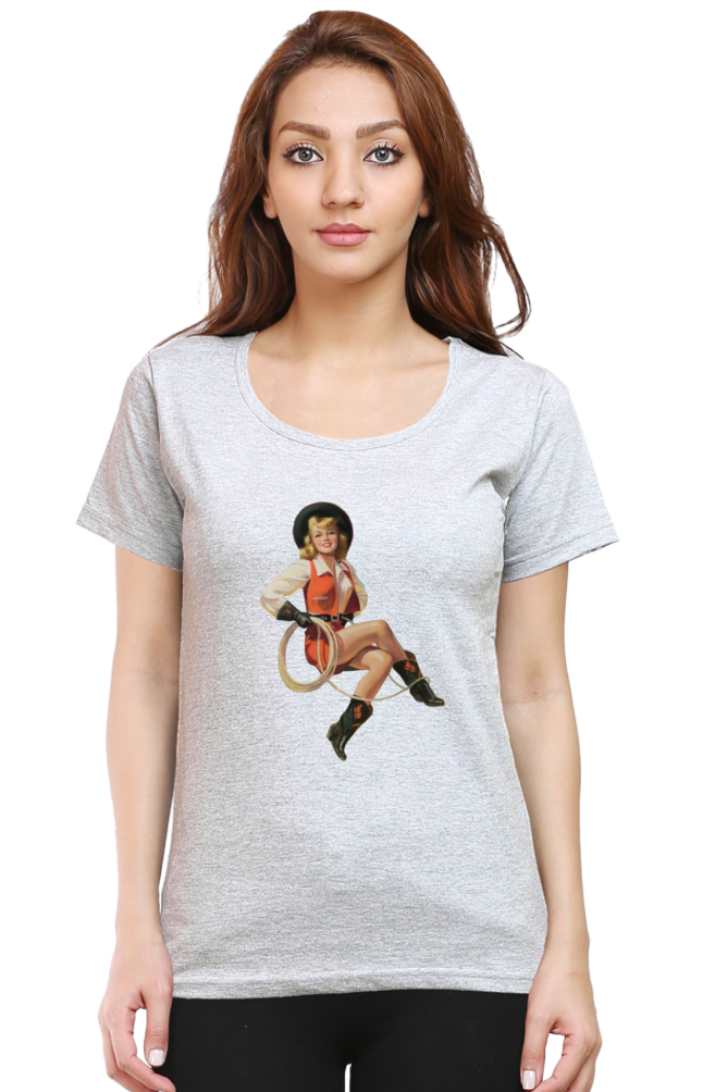 Women's Round Neck Half Sleeve Girly 27 T Shirt