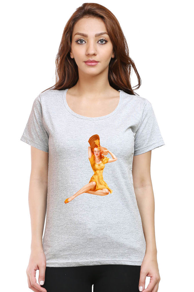 Women's Round Neck Half Sleeve Girly 21 T Shirt