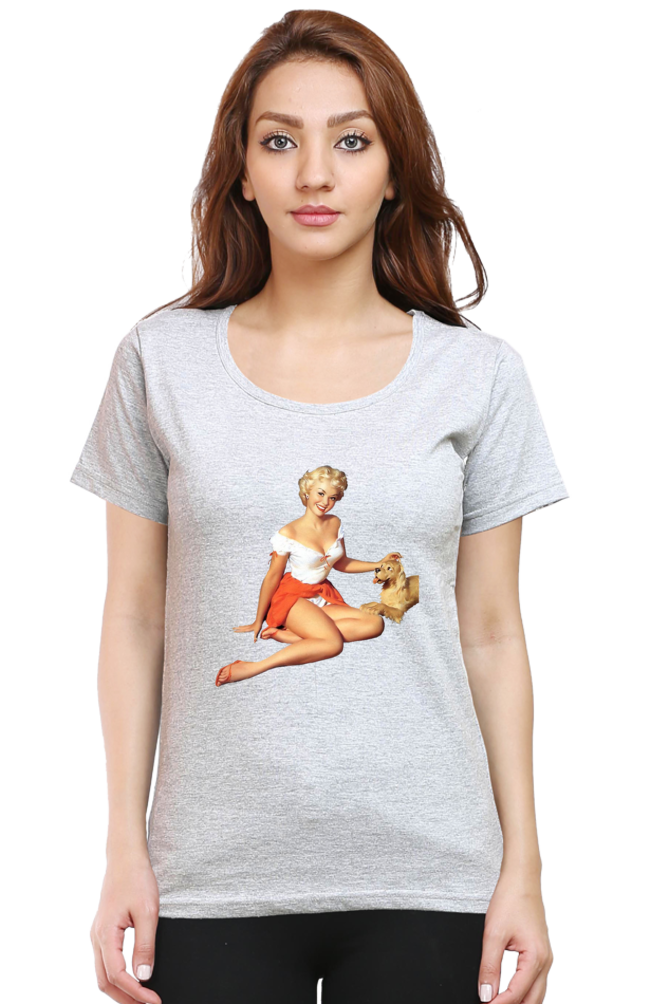 Women's Round Neck Half Sleeve Girly 31 T Shirt