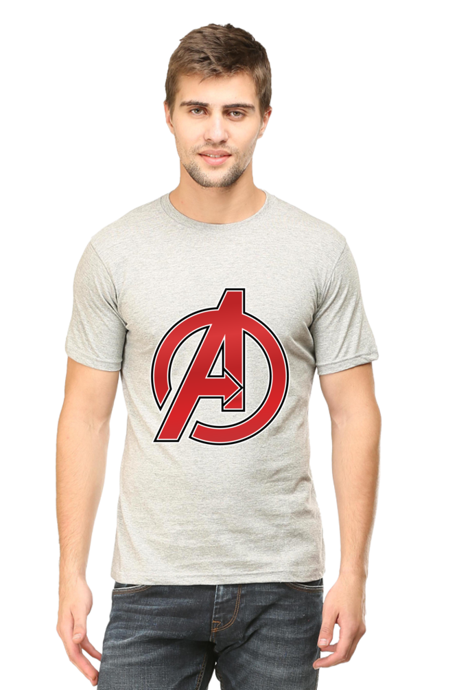 Unisex Round Neck Half Sleeve Superhero Avengers Logo T Shirt