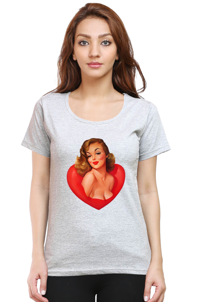 Women's Round Neck Half Sleeve Girly 16 T Shirt