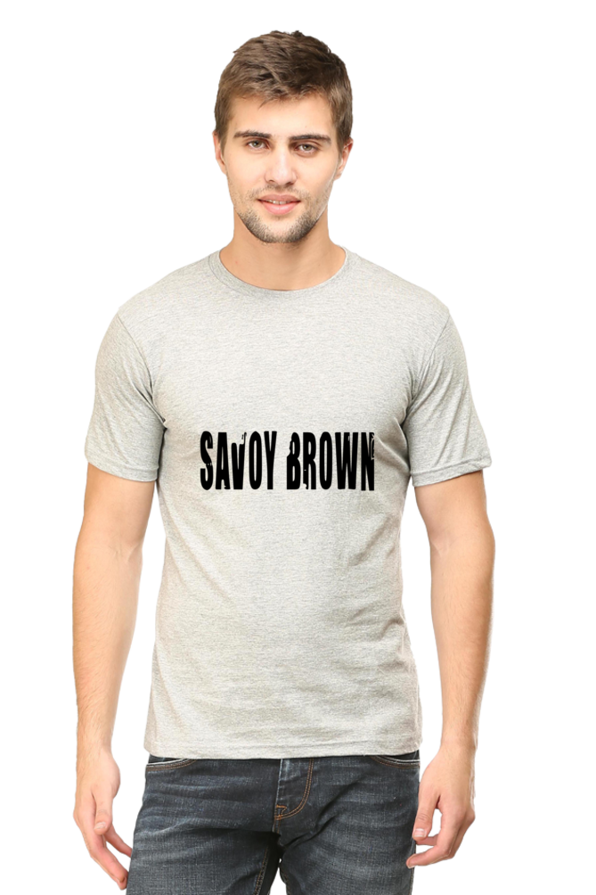 Unisex Round Neck Half Sleeve Rockblues Savoy Brown T Shirt