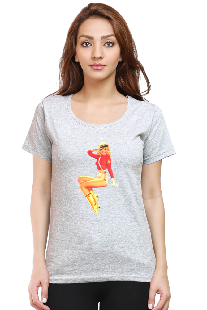 Women's Round Neck Half Sleeve Girly 26 T Shirt