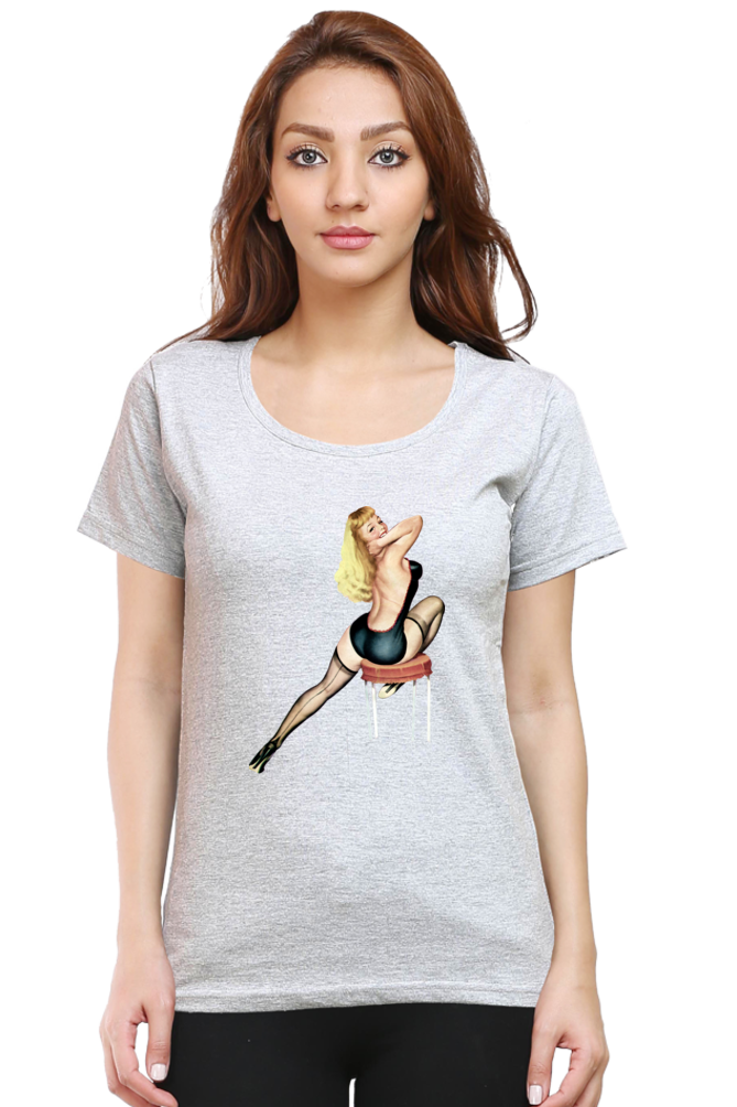 Women's Round Neck Half Sleeve Girly 30 T Shirt