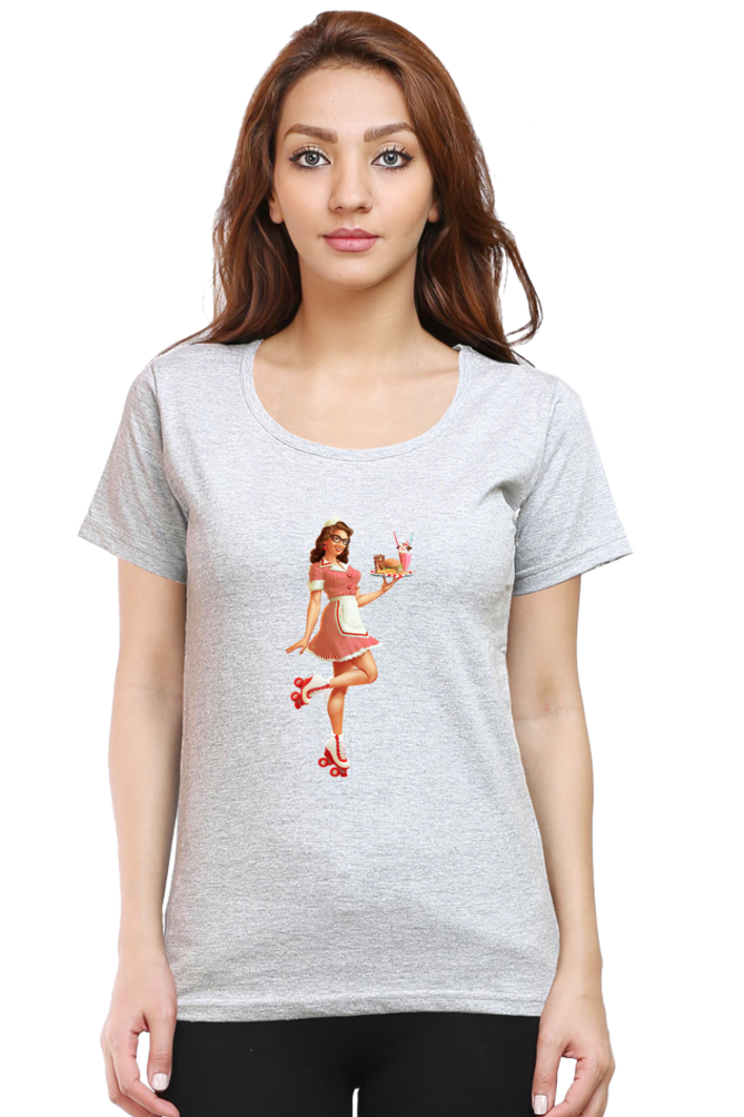 Women's Round Neck Half Sleeve Girly 28 T Shirt