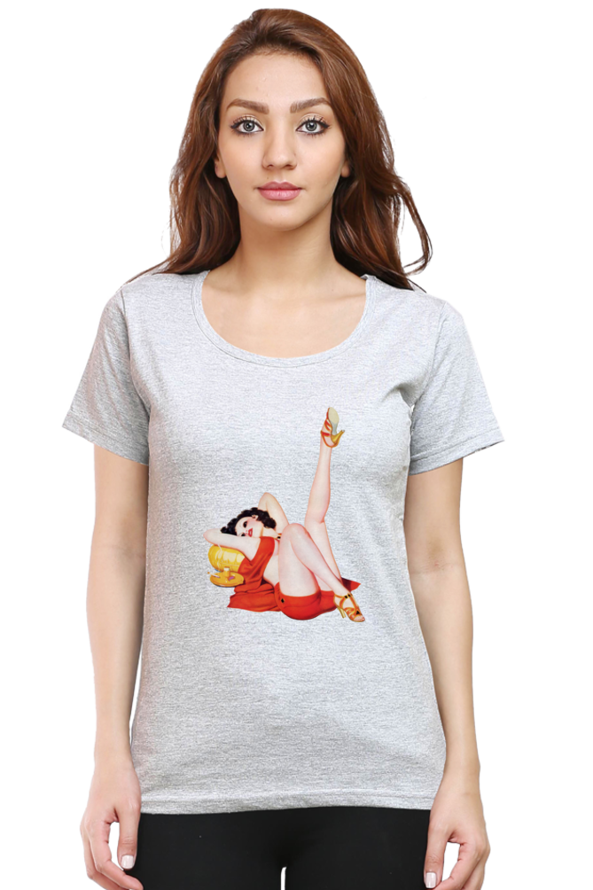 Women's Round Neck Half Sleeve Girly 22 T Shirt