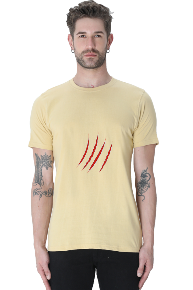 Unisex Round Neck Half Sleeve Superhero Wolverine T Shirt