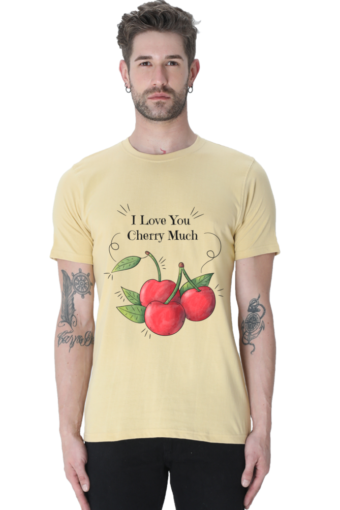 Unisex Round Neck Half Sleeve Quotes I Love you T Shirt