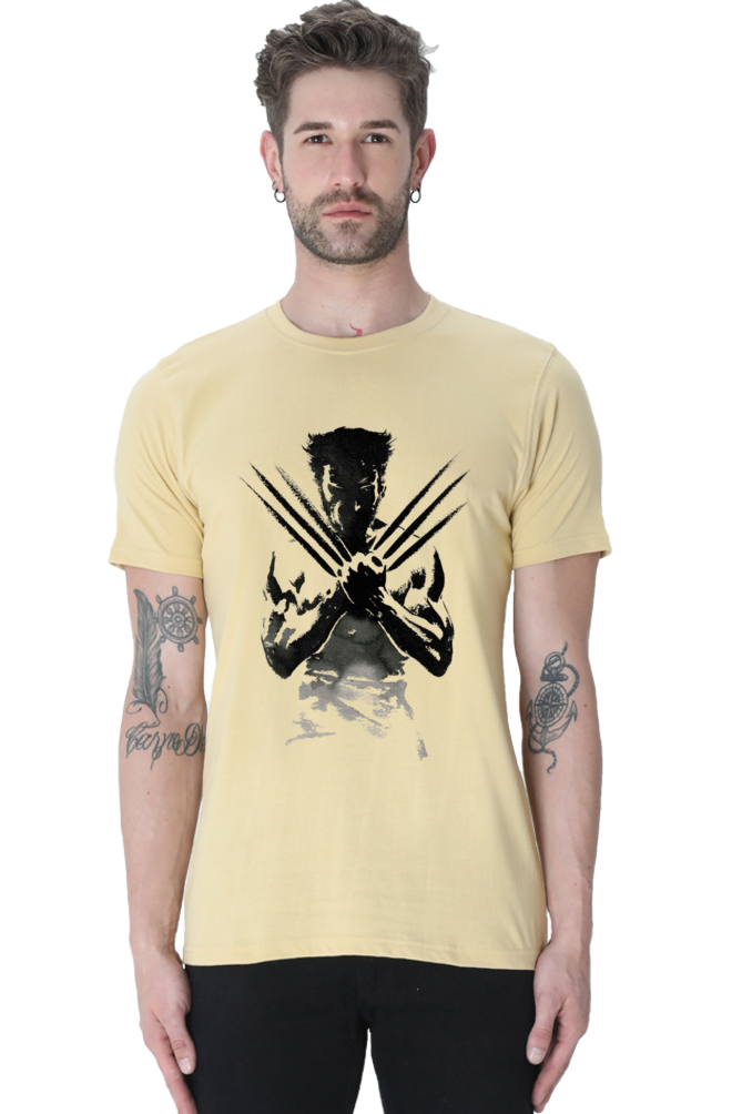 Unisex Round Neck Half Sleeve Superhero Wolverine 2 T Shirt