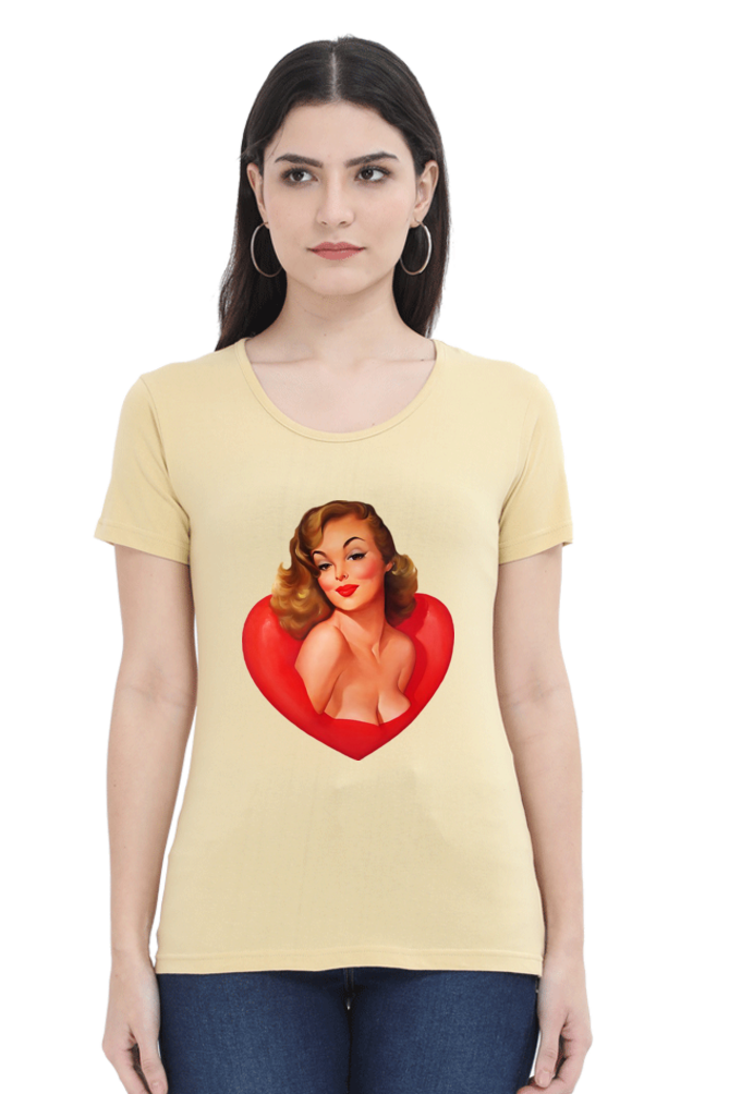 Women's Round Neck Half Sleeve Girly 16 T Shirt